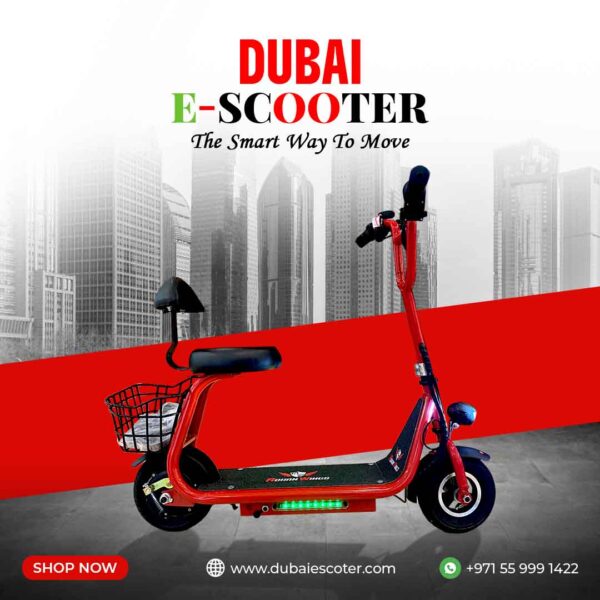 HM1 Electric Scooter with Seat – 250W Motor, 36V Battery, Rear Basket & LED Lights